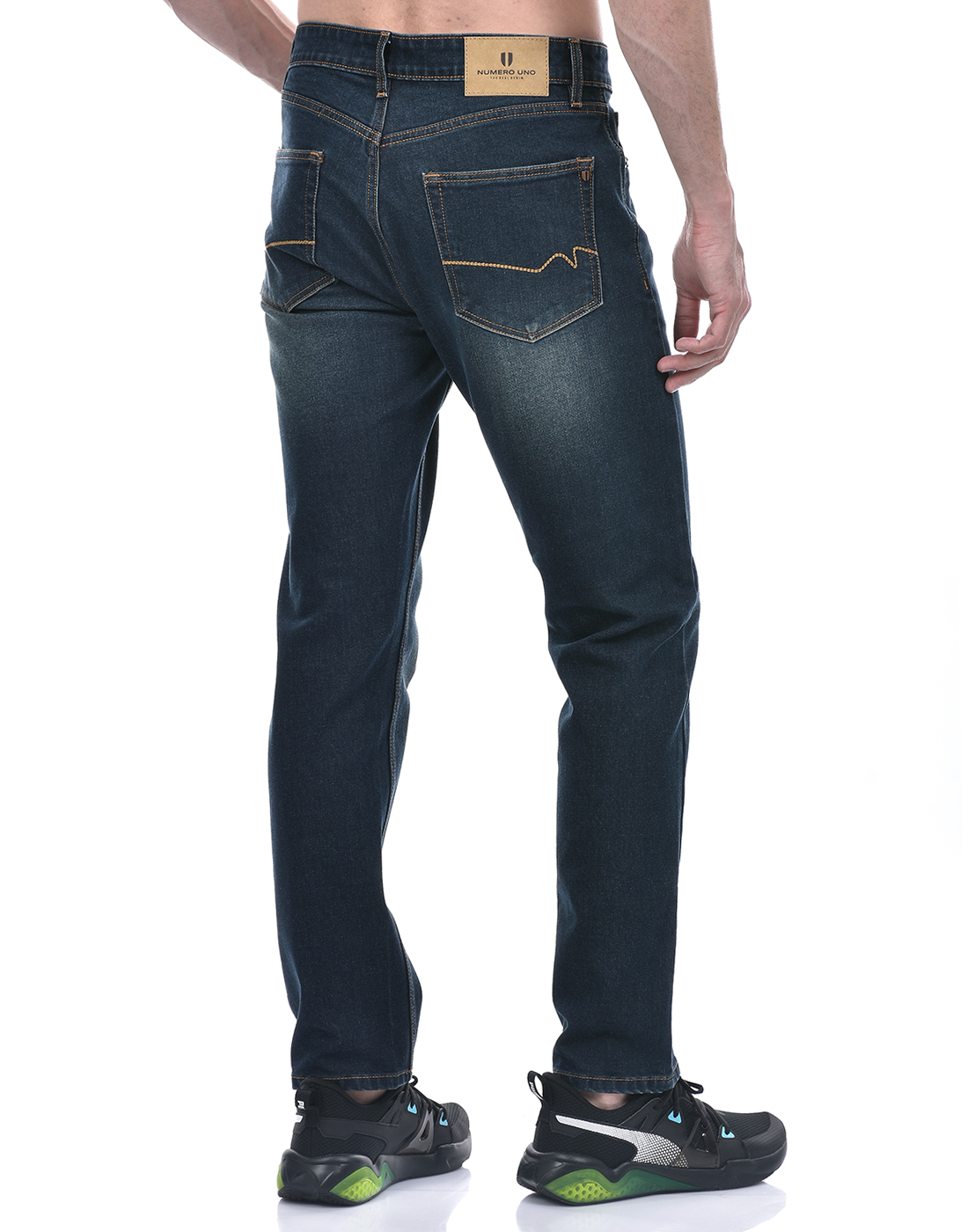 Numero Uno Men Solid Dark Blue Jeans